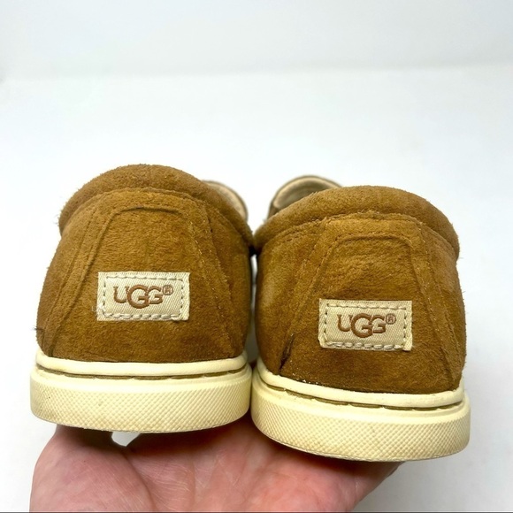 UGG Leather Slip-On Loafers Light Sheepskin Lining Tan Size 7 - Picture 6 of 9